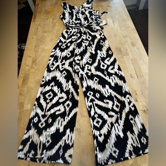 Chico's Pants - Chico's Black and White Graphic Jumpsuit